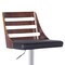Armen Living Storm Barstool in Chrome finish with Walnut wood and Black Faux Leather LCSTBAWABL - alternate 2